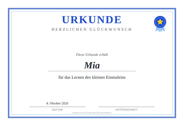 Beispielblatt: Urkunden