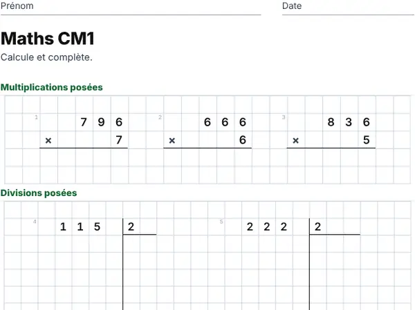 Exemple : CM1