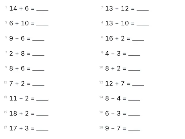 Exemple : Calcul mental
