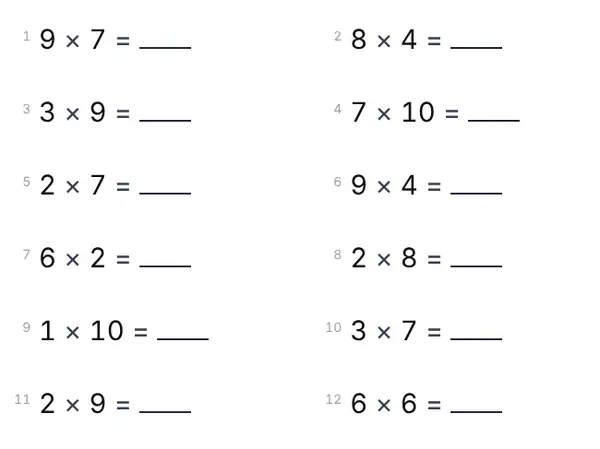 Ejemplo: Tablas de multiplicar